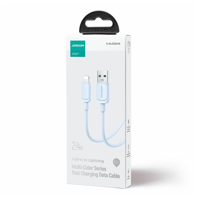JOYROOM S-AL012A14 Multi-Color Series 1.2m 2.4A Fast Charging USB-A to Lightning Cable TPE Data Cord - Blue