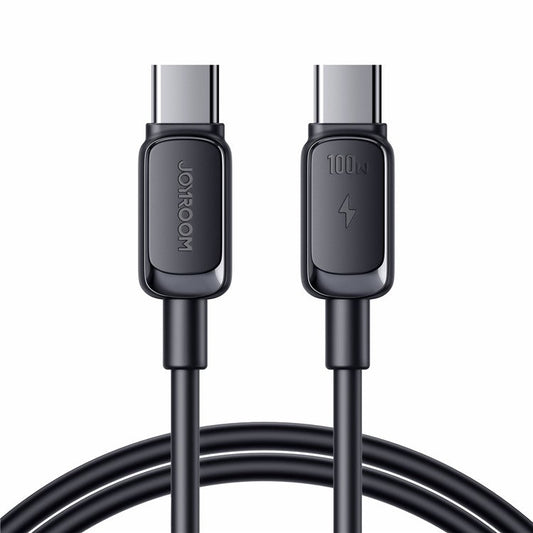 JOYROOM S-CC100A14 Multi-Color Series for iPhone 16-15 Series 1.2m 100W Type-C to Type-C Data Cable Fast Charging TPE Cord - Black