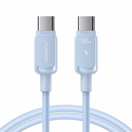 JOYROOM S-CC100A14 Multi-Color Series for iPhone 16-15 Series 1.2m 100W Type-C to Type-C Data Cable Fast Charging TPE Cord - Blue