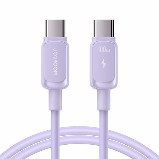 JOYROOM S-CC100A14 Multi-Color Series for iPhone 16-15 Series 1.2m 100W Type-C to Type-C Data Cable Fast Charging TPE Cord - Purple
