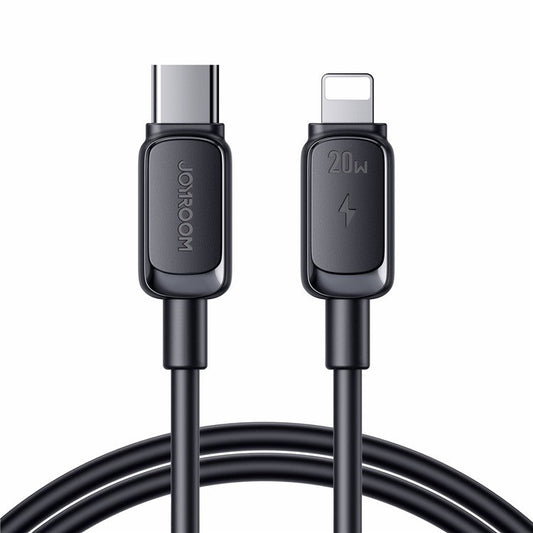 JOYROOM S-CL020A14 Multi-Color Series for iPhone 15 Series 1.2m 20W Type-C to Lightning Fast Charging Cord TPE Data Cable - Black