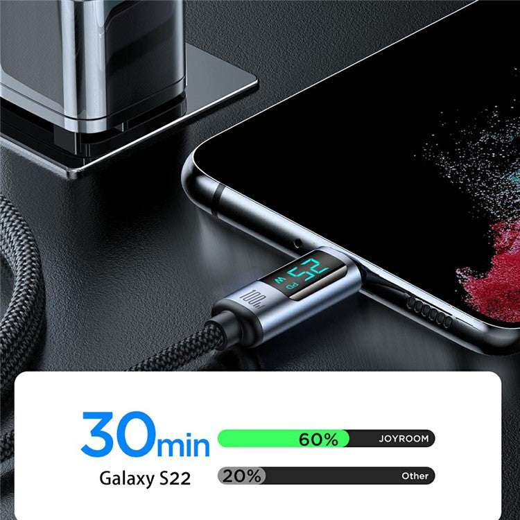 JOYROOM S-CC100A16 1.2m Prism Series for iPhone 16-15 Series Type-C to Type-C Digital Display Fast Charging Data Cable