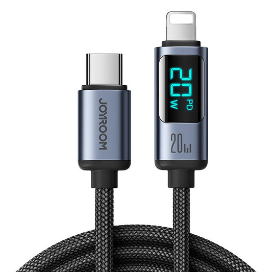 JOYROOM S-CL020A16 Prism Series for iPhone 15 Series Digital Display Fast Charging Data Cable Type-C to Lightning 20W Charging Cord 1.2m
