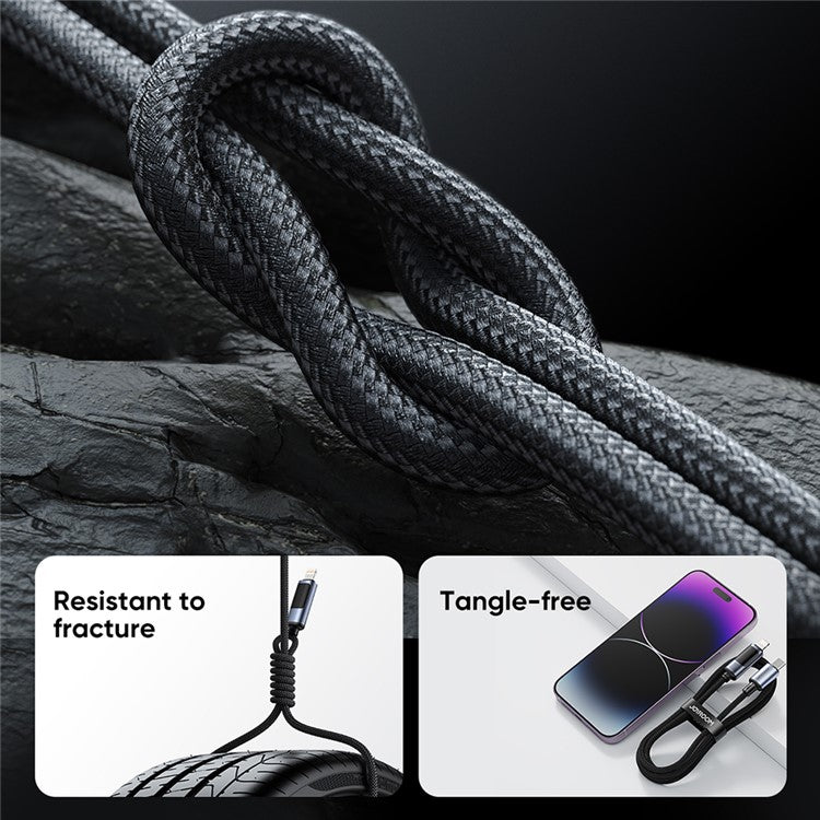 JOYROOM S-AL012A16 Prism Series 2.4A Fast Charging Cable Digital Display USB-A to Lightning Data Cord 1.2m