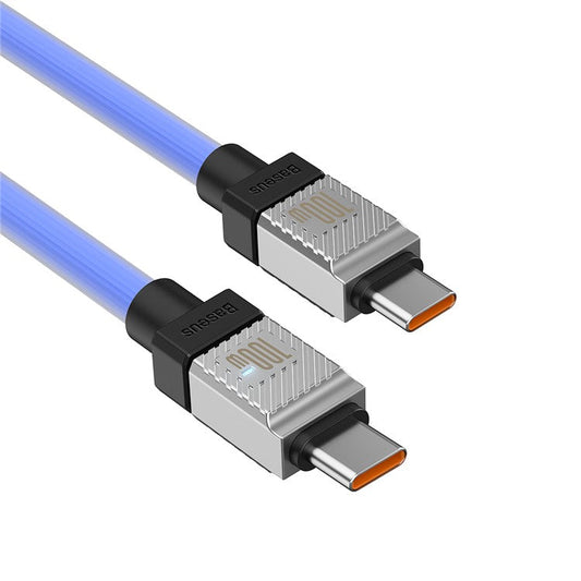 BASEUS CoolPlay Series for iPhone 15 Series CB000047 1m Type C to C 100W Cable Ultra Fast Charging PD Charger Cord 480Mbps Data Cable - Blue