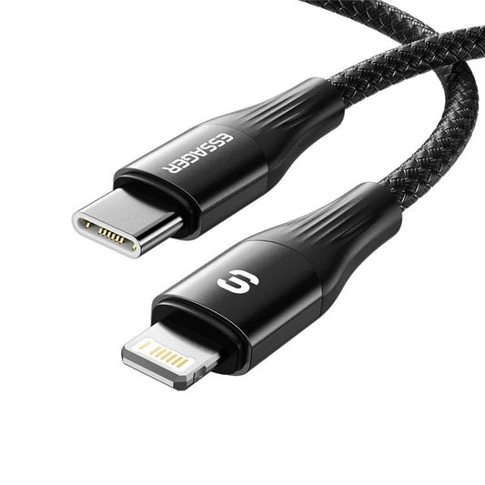 ESSAGER 2m Type-C to Lightning 29W PD Fast Charging Cord Aluminum Alloy Braided Data Cable