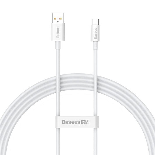 BASEUS Superior Series 1.5m Fast Charging Data Cable USB to Type-C 100W TPE Cord - White