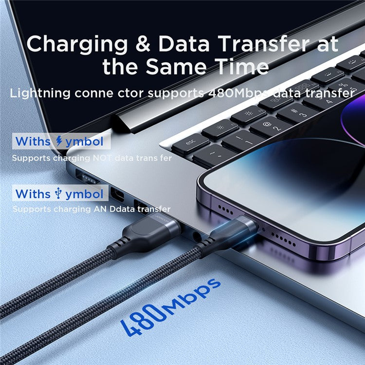 JOYROOM S-1T3018A18 1.2m Multi-use Series for iPhone 15 Series 3.5A Fast Charging 3-in-1 Lightning+Type-C+Micro Data Cable