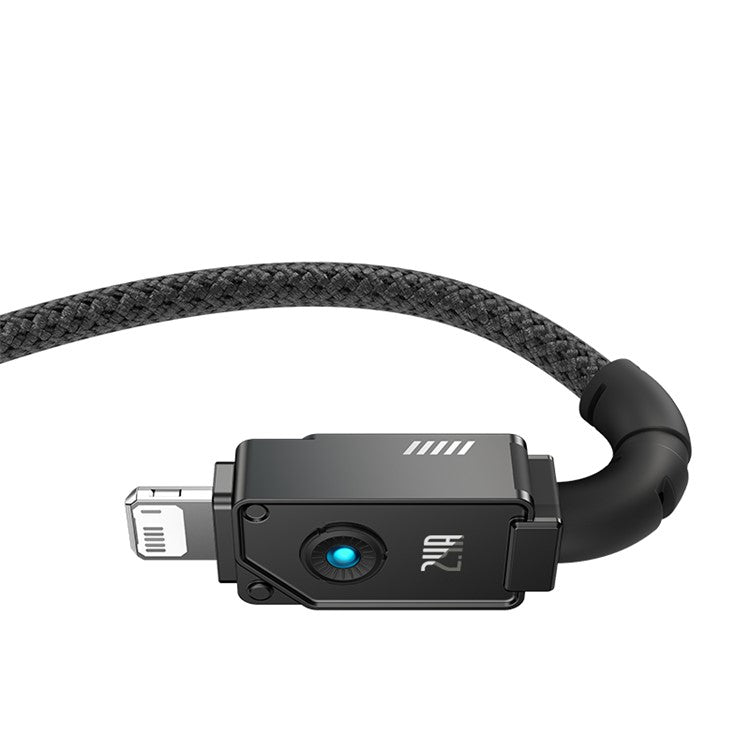 BASEUS Unbreakable Series 1m USB to iP 2.4A Fast Charging Aramid Fiber Braided Data Cable - Cluster Black