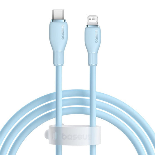 BASEUS Pudding Series 1.2m Type-C to iP Fast Charging Cable 20W 480Mbps Charging Data Cord - Blue