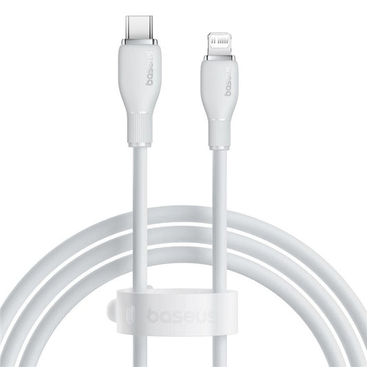 BASEUS Pudding Series 1.2m Type-C to iP Fast Charging Cable 20W 480Mbps Charging Data Cord - White