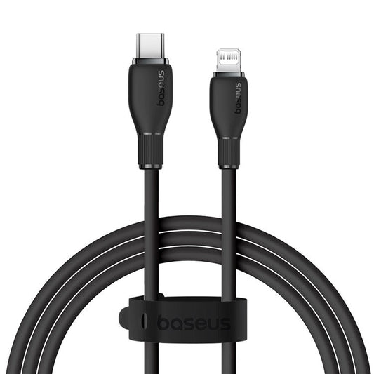 BASEUS Pudding Series 1.2m Type-C to iP Fast Charging Cable 20W 480Mbps Charging Data Cord - Black