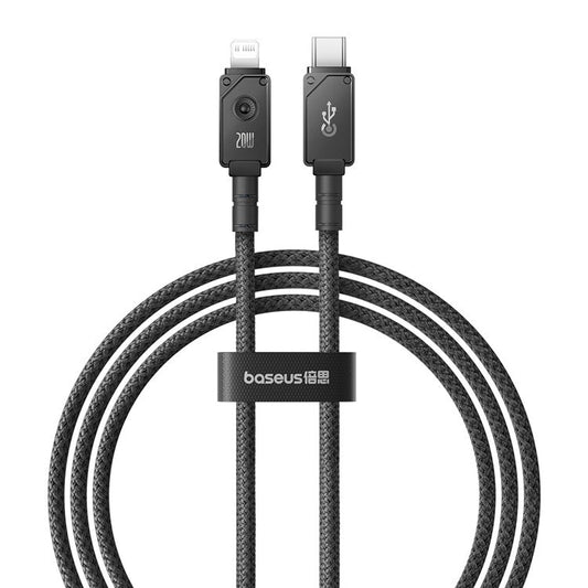 BASEUS Unbreakable Series 1m Fast Charging Data Cable Type-C to iP 20W Aramid Fiber Charging Cord - Cluster Black