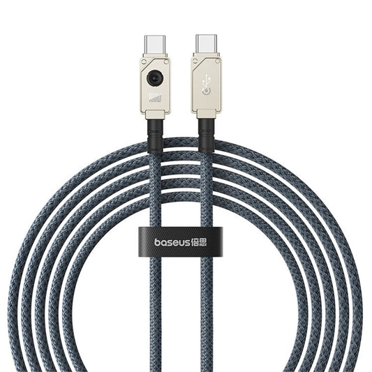 BASEUS Unbreakable Series for iPhone 15 Series 2m Type-C to Type-C Braided Charger Cord 100W Fast Charging Data Cable - Stellar White