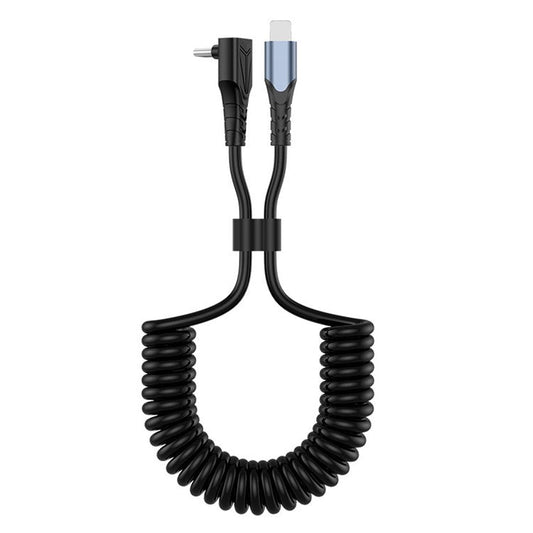 ENKAY HAT PRINCE 1.5m Type-C to Lightning Fast Charging Cable PD 27W Spring Retractable Elbow Data Cord