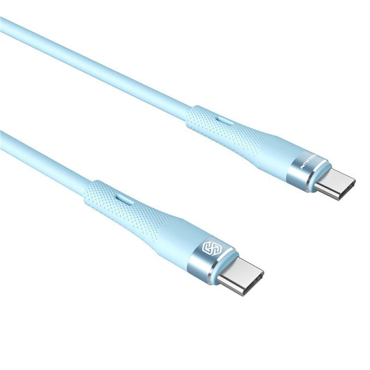 NILLKIN for iPhone 15 Series 1.2m Type-C to Type-C PD 60W Fast Charging Cable Liquid Silicone Supports Data Transfer Cord - Blue
