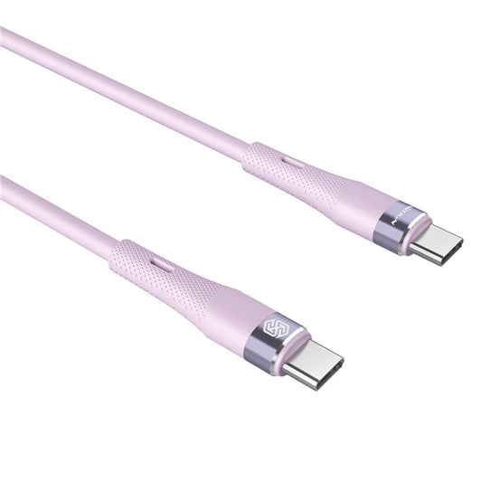 NILLKIN for iPhone 15 Series 1.2m Type-C to Type-C PD 60W Fast Charging Cable Liquid Silicone Supports Data Transfer Cord - Purple