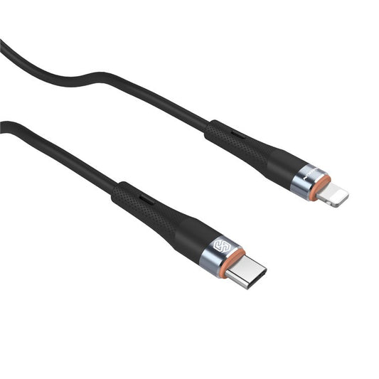 NILLKIN Type-C to Lightning Cable 1.2m PD 27W Fast Charger Liquid Silicone Data Cord - Black