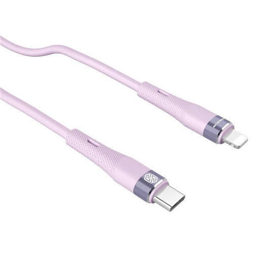 NILLKIN Type-C to Lightning Cable 1.2m PD 27W Fast Charger Liquid Silicone Data Cord - Purple