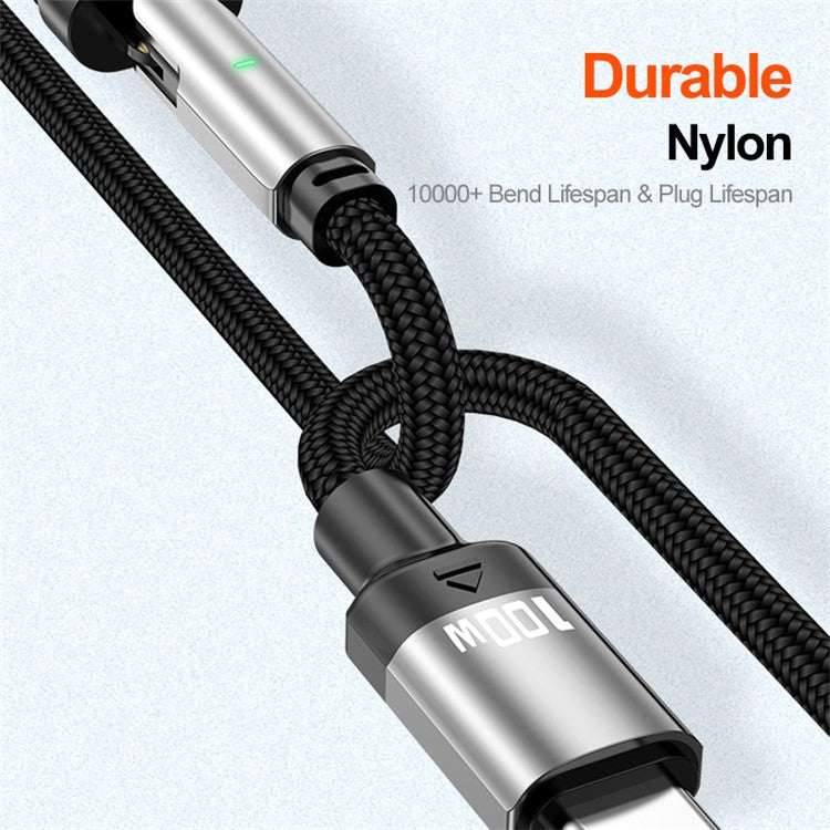 ENKAY 2m 180 Degree Rotation USB-C to Type C / iP 2-in-1 PD 100W / 27W Magnetic Charging Cable