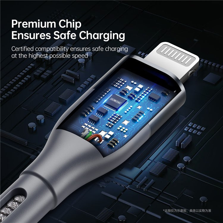 DUZZONA A1 3m USB-C to Lightning Fast Charging Cable Nylon Braided PD 20W Data Cord - Grey