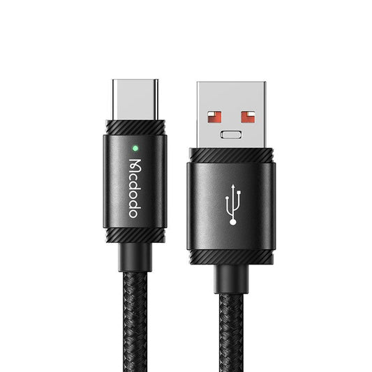 MCDODO CA-4730 MDD for iPhone 15 Series 1.5m USB-A to Type-C Fast Charging Cable 120W Data Transmission Nylon Braided Cord - Black