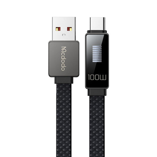 MCDODO CA-4980 MDD Rhythm Series for iPhone 15 Series 1.2m PD 100W USB to Type-C Data Cable with 9-level Light Display - Black