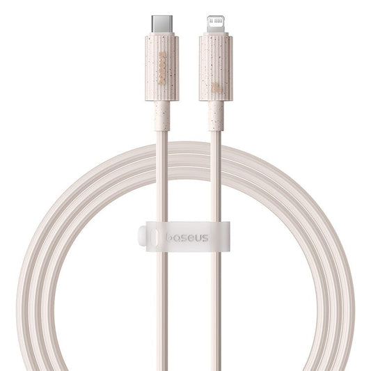 BASEUS Habitat Series 1m Type-C to iP Charging Cable Biodegradable 2.4A 20W PD Fast Charging Data Cable for iPhone  /  iPad - Pink