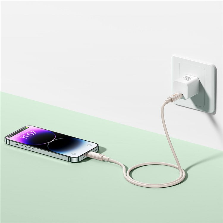 BASEUS Habitat Series 1m Type-C to iP Charging Cable Biodegradable 2.4A 20W PD Fast Charging Data Cable for iPhone  /  iPad - Pink