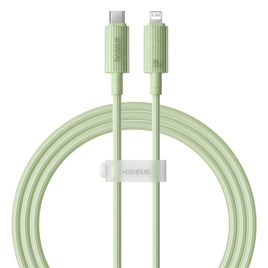 BASEUS Habitat Series 1m Type-C to iP Charging Cable Biodegradable 2.4A 20W PD Fast Charging Data Cable for iPhone  /  iPad - Green