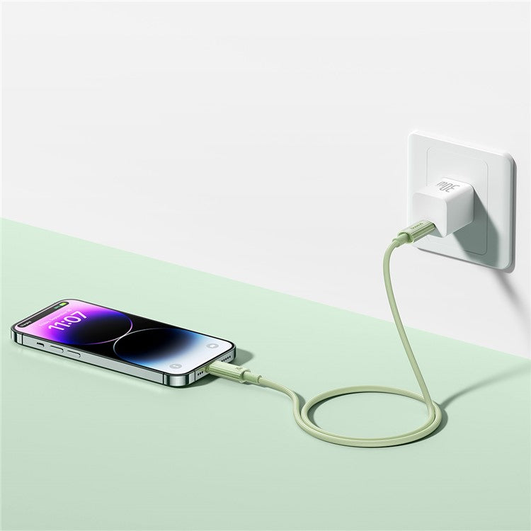 BASEUS Habitat Series 1m Type-C to iP Charging Cable Biodegradable 2.4A 20W PD Fast Charging Data Cable for iPhone  /  iPad - Green