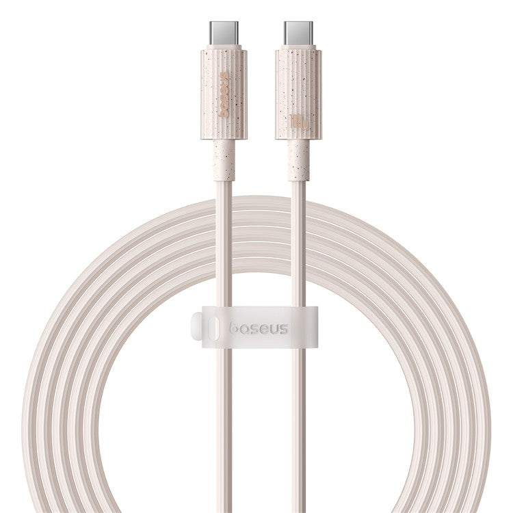 BASEUS 2m Habitat Series for iPhone 15 Series Type-C to Type-C 100W Fast Charging Biodegradable Data Cable - Pink