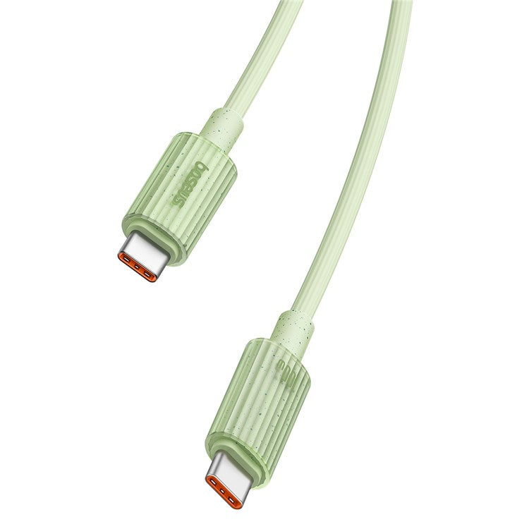 BASEUS 1m Habitat Series for iPhone 15 Series For Phone / Tablet / Laptop Type-C to Type-C 100W Fast Charging Biodegradable Data Cable - Green