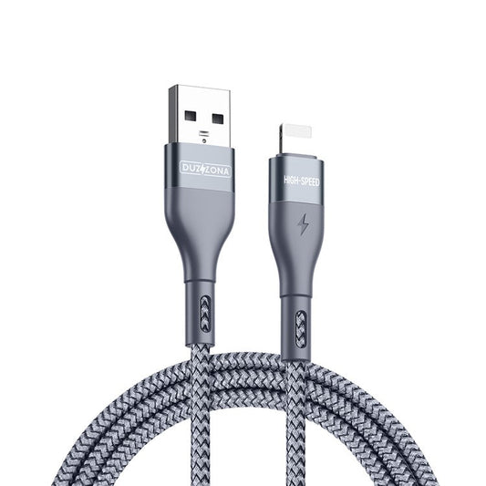 DUZZONA A7 1m USB-A to Lightning Data Cable 2.4A Phone Charging Nylon Braided Cord