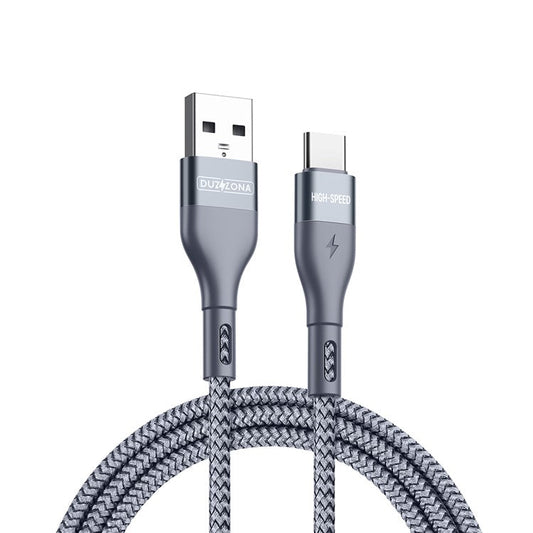 DUZZONA A8 for iPhone 15 Series 2m USB-A to Type-C Phone Charging Cable Nylon Braided 480Mbps Data Cord