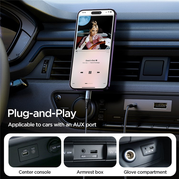 JOYROOM SY-A06 AUX Audio Cable 1.2m Lightning to 3.5mm Stereo Audio Cord for iPhone  /  iPad