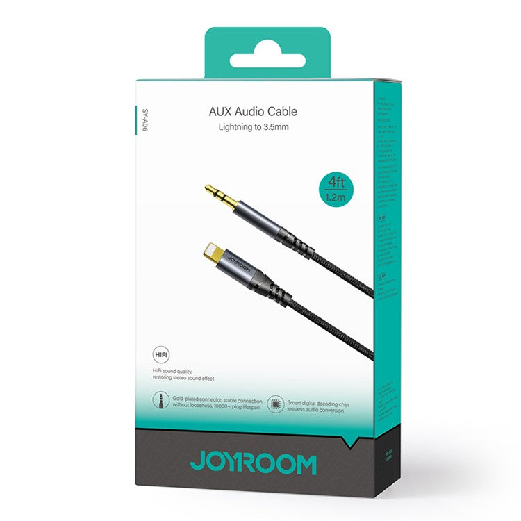 JOYROOM SY-A06 AUX Audio Cable 1.2m Lightning to 3.5mm Stereo Audio Cord for iPhone  /  iPad