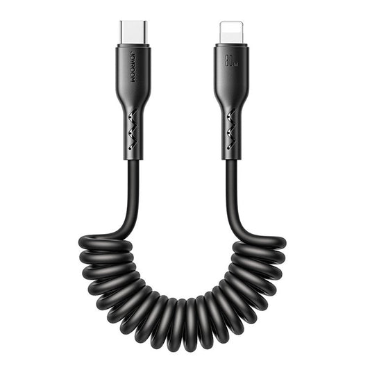 JOYROOM SA38-CL3 Easy-Travel Series for iPhone 15 Series Type-C to 8Pin 30W Fast Charging Cable Coiled Data Cable, 1.5m for iPhone iPad