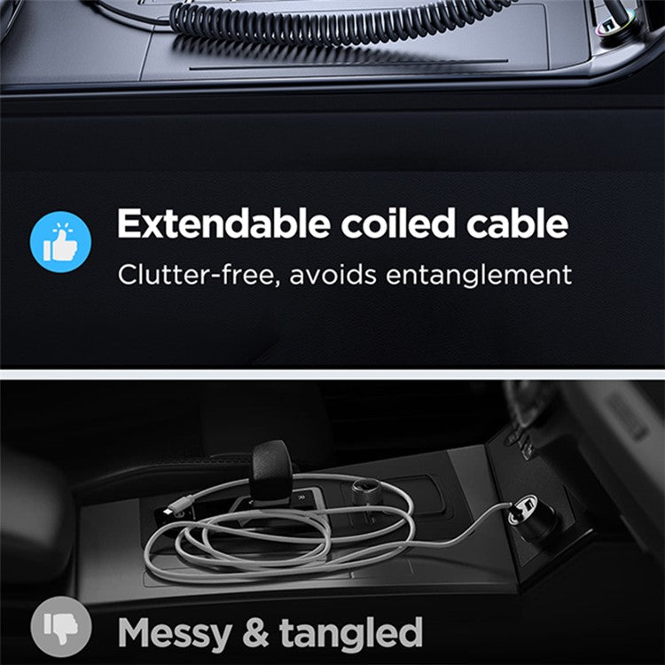 JOYROOM SA38-CL3 Easy-Travel Series for iPhone 15 Series Type-C to 8Pin 30W Fast Charging Cable Coiled Data Cable, 1.5m for iPhone iPad