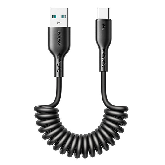 JOYROOM SA38-AC3 Easy-Travel Series for iPhone 15 Series USB-A to Type-C 3A Fast Charging Cable 1.5m Stretchable Coiled Data Cord