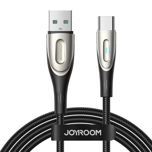 JOYROOM SA27-AC3 Star-Light Series for iPhone 16-15 Series 1.2m 3A Fast Charging Cable USB-A to Type-C Nylon Braided Data Cord - Black