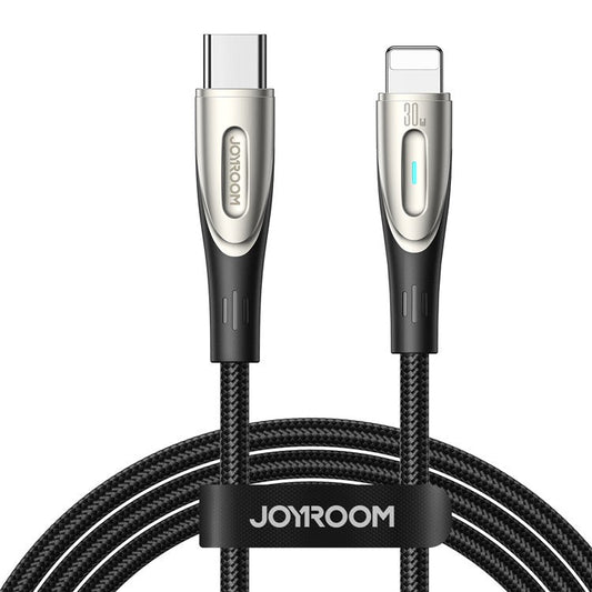 JOYROOM SA27-CL3 Star-Light Series for iPhone 15 Series 1.2m Type-C to Lightning Cable PD 30W Fast Charging Nylon Braided Data Cord - Black