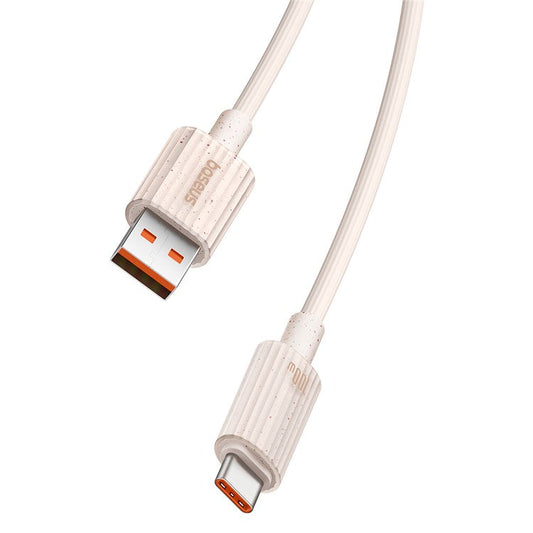 BASEUS Habitat Series 1m USB to Type-C 100W Fast Charging Data Cord Biodegradable Phone Cable - Pink