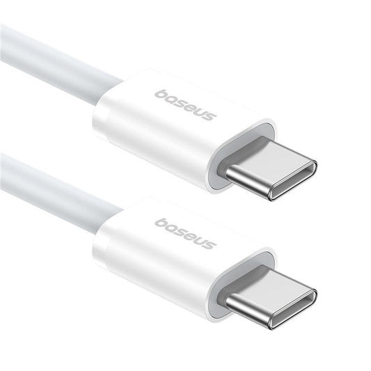 BASEUS Superior Series for iPhone 15 Series 2 Fast Charging Data Cable Type-C to Type-C PD 30W Charging Cord, 1m (White)