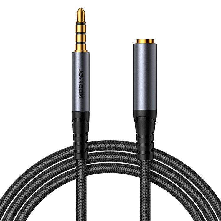 JOYROOM SY-A09 1.2m 3.5mm Male to Female Audio Cable Nylon Braided AUX Audio Extension Cable - Black