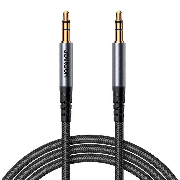 JOYROOM SY-A08 1.2m 3.5mm Male to Male Nylon Braided Cable Stereo Sound AUX Audio Cable - Black
