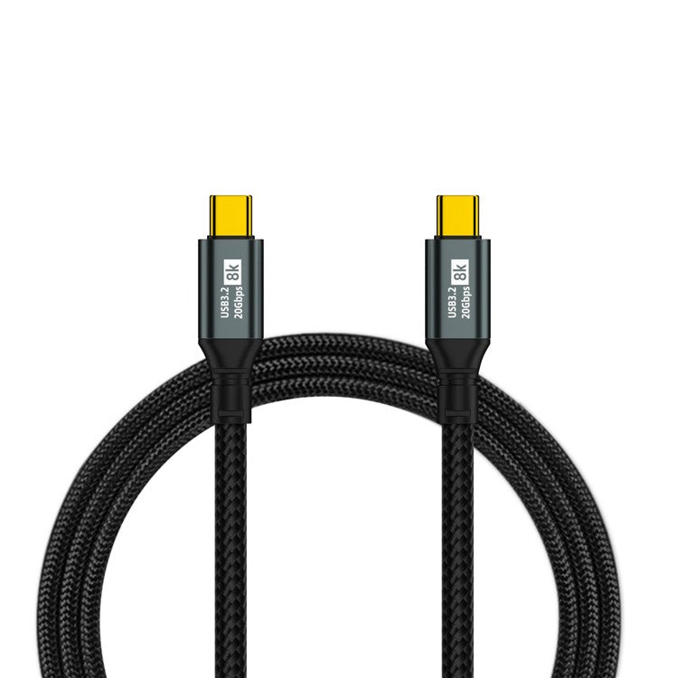 1.5m Multi-Functional USB3.2 20Gbps Type-C to Type-C Data Cable for iPhone 15 Series, 8K Sync Screen 100W Charging Cable