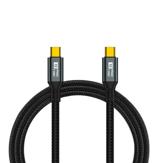 0.5m 100W Fast Charging Cable for iPhone 15 Series, 8K Sync Screen USB3.2 20Gbps Type-C Data Cable