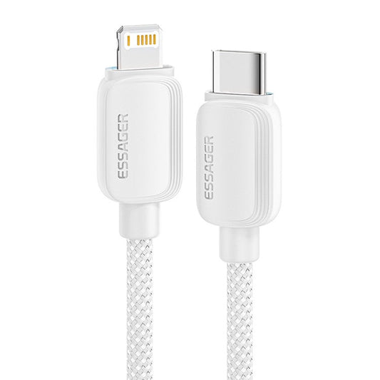 ESSAGER 1m C-L 29W Date Cable Type-C to Lightning Braided TPE Charging Cord - Beige