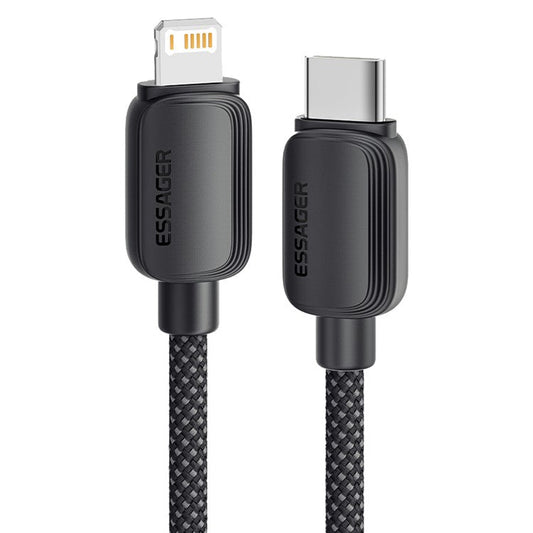ESSAGER 2m C-L 29W Type-C to Lightning Charging Cable Data Sync Cord - Black